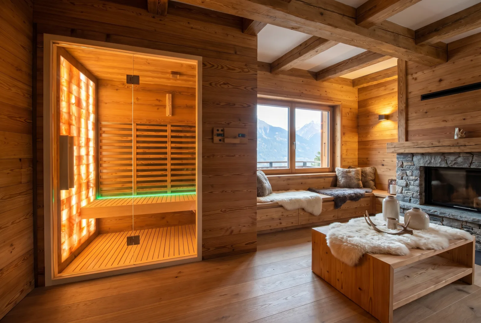 Sauna infrarossi in larice su misura
